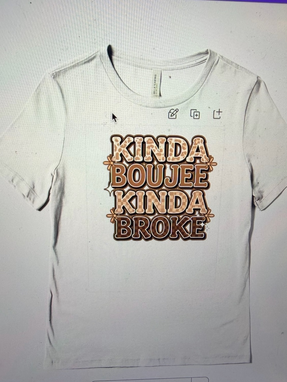 Kinda Boujee Kinda Broke  Graphic Tee - White